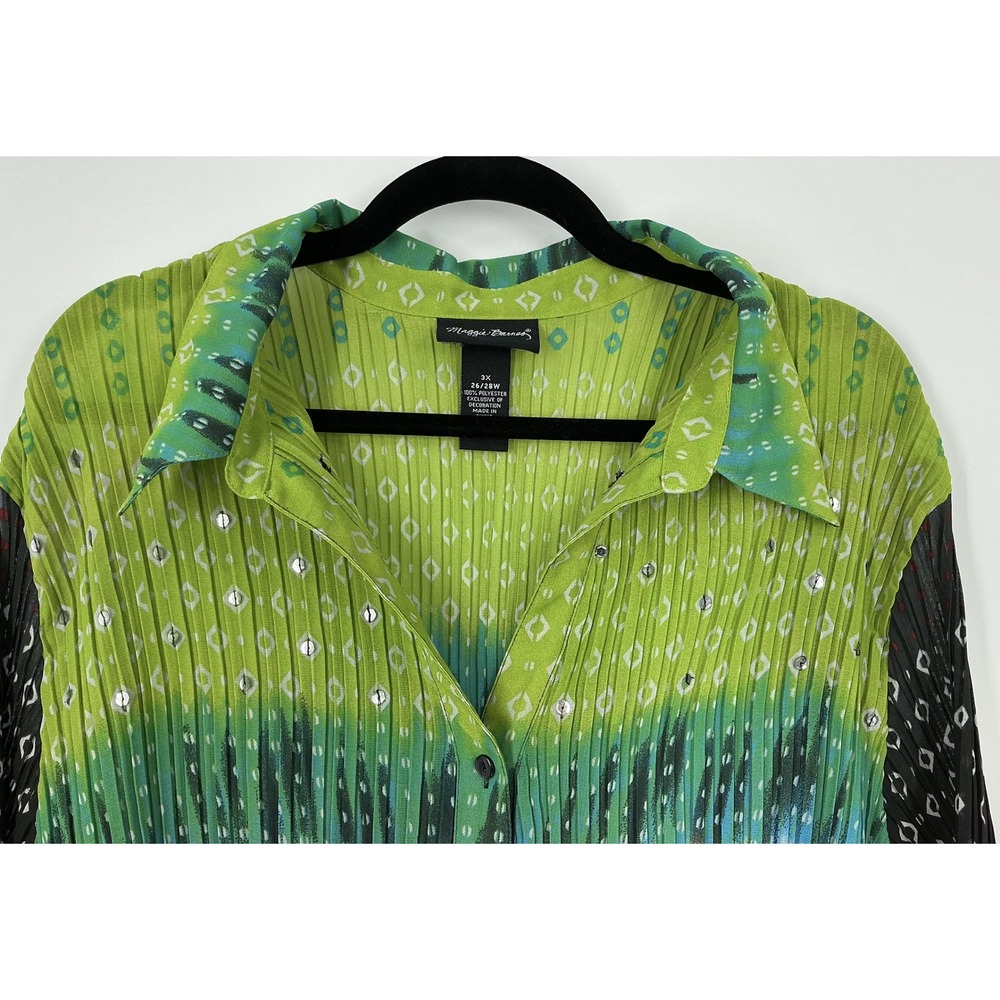 Artsy Abstract Tunic‎ Top Womens 3X Ombre Geometric Statement Studded Plus Size - Picture 4 of 8